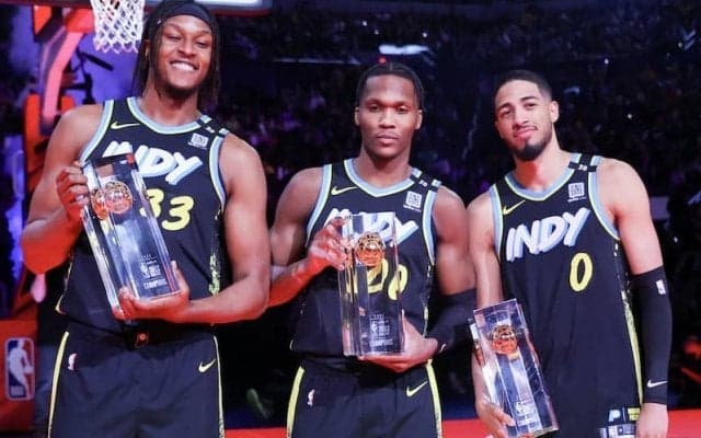 ハリバートンのラストショットが決まり「チーム・ペイサーズ」がスキルズチャレンジ制覇