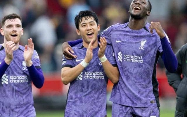 2戦連続フル出場の遠藤航は「影響力を増した」現地メディアがサラーらと並ぶチーム最高評価！「シンプルなプレーが力を加えた」