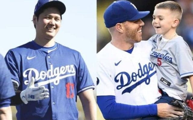 「この顔を見てよ！」ド軍主砲フリーマンが大谷翔平と愛息子の2ショット披露 米ファンもほっこり「ショウヘイは最高」