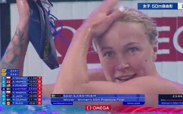 最速女王の座は譲らない！3連覇達成ショーストロム、“ラスト7ｍ”の圧巻力泳を解説者絶賛「まとめ方がプロフェッショナル！」