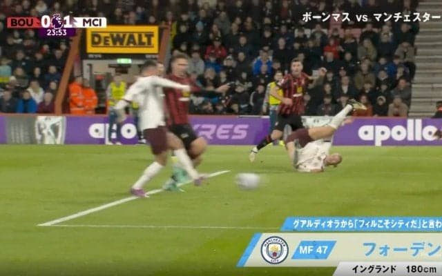 「怪物と天才」「この2人はヤバすぎる…」怪物FWの“天才的な動き”が守備陣を崩壊させた瞬間　マンCの“黄金コンビ”が爆発！ハーランドが吹っ飛んでシュート→こぼれ球をフォーデンが叩き込む