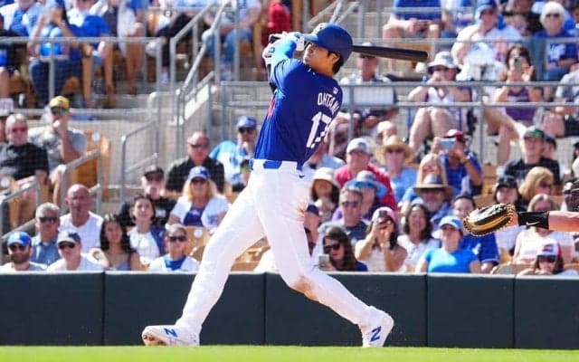 大谷翔平、3打数3安打2打点の大暴れ　7打席連続出塁…OP戦は驚異の打率.714、OPS2.207