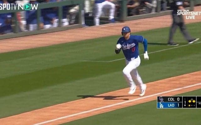 大谷翔平、激走！さらに進化した肉体での全力疾走の迫力がエグい 三塁から猛ダッシュで生還