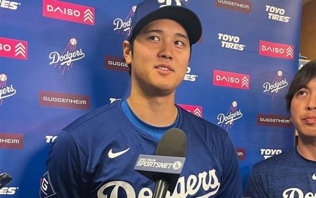 大谷翔平、トラウトとの会話を明かす「契約おめでとうと」　熱いハグも「普通の感じ」