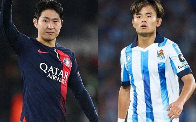 久保建英がPSG戦でイ・ガンインと再会、久保を見つけたイ・ガンインは笑顔でハグ