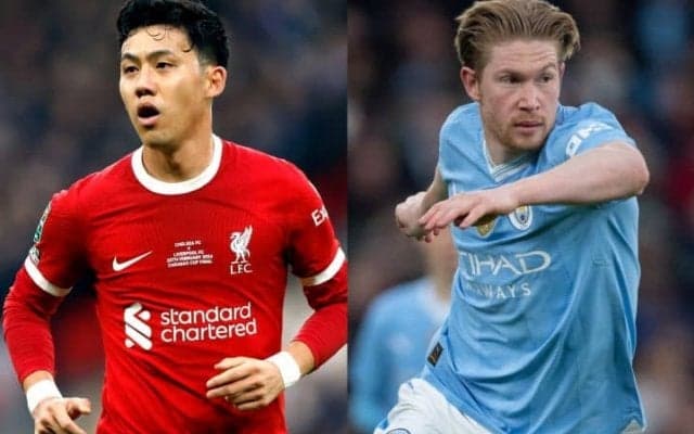 遠藤航はデ・ブライネを抑えられるか？　リバプール対マンC決戦で注目の「4つの重要な戦い」を英メディアが考察