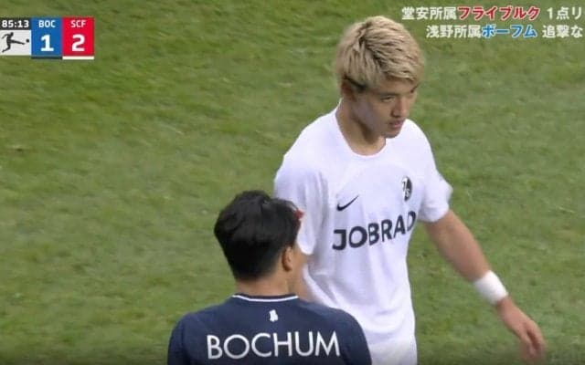 堂安律vs浅野拓磨の日本人対決！勝利したのはどっちだ？ バチバチの胸熱マッチアップの瞬間　タッチライン上での日本代表FW同士の攻防