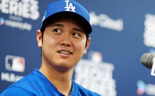 笑い止まらぬ大谷翔平…韓国記者にツッコミ「英語かい」　困惑の一幕が「コントかな？」