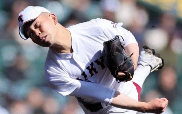 耐久・冷水投手　死球を受けたが「気にしていない」　センバツ