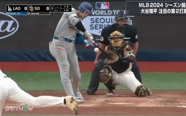 「うわっ…やばい！」大谷翔平には狭すぎた 驚愕の特大ファウルがドーム球場の壁に直撃 打球速度は191.8キロ ホームランなら自己最速だった