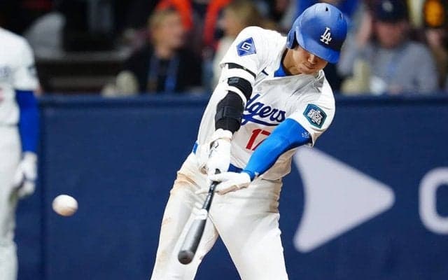 大谷翔平、ド軍本拠地なら“今季1号”だった　松井裕樹から117ｍの大飛球…韓国球場に阻まれる