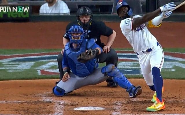 世界王者の一撃に鈴木誠也も呆然 “ド派手スパイク”のレンジャーズ主砲が2ランでマッスルポーズを披露した瞬間「さすがガルシア」「ガルシア好調よね〜w」