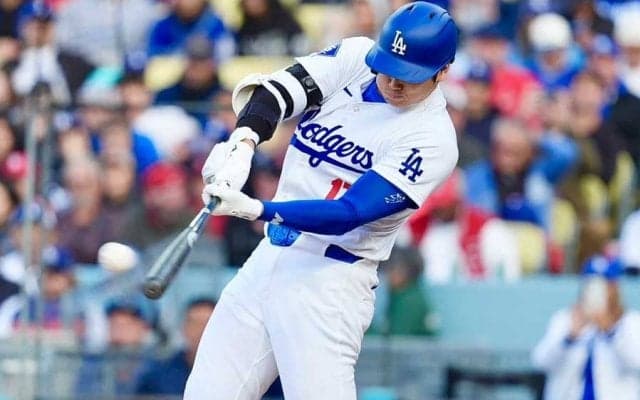 たった6試合目で記録した“ド軍史上最速”　大谷翔平の186キロ爆速打に米衝撃「音が違った」