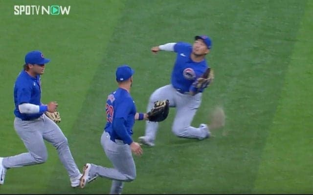 「乱闘でも勝てそう」「2人は逃げたのかな」 カブス・鈴木誠也の“ド迫力スライディング”がヤバすぎる　肉体改造された巨大化した体での猛突進にファン騒然