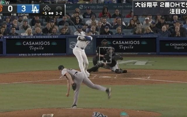 大谷翔平、ホームラン打たないだけで叩かれる… 復活を感じさせる逆方向への大飛球を放つ瞬間　ファンの声「まだ開幕して7試合だぞ？」「ヒット打ってるのに可哀想」