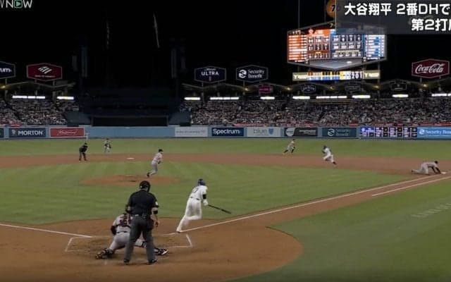大谷翔平を怒らせたらヤバい！ 頭部付近のすっぽ抜けボールから“怒りの一撃”　一塁手を襲う“弾丸ヒット”にファン騒然 「めちゃくちゃ怖いな…」「これは誰も捕れない」
