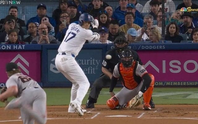 「重症じゃね？」大谷翔平の珍しい見逃し方に心配の声 里崎氏は投手絶賛も「振らないのは悲しい」