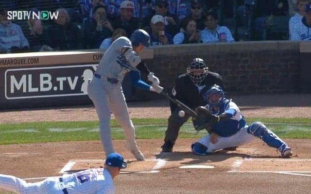 「大谷翔平の打球は怖い」現役メジャーリーガーもビビる爆速170キロの打球が二遊間を破った瞬間