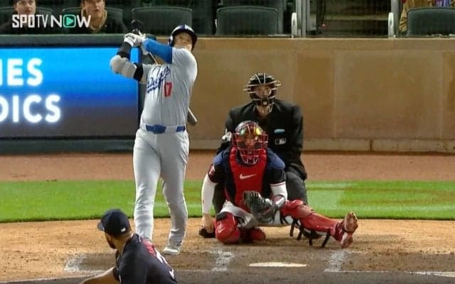 あれ…？ ボールが落ちてこない…？ 大谷翔平、逆方向“変態パワー弾”の滞空時間が“ヤバすぎる”と話題に　ファン騒然 「マジかｗ」「あれが入るのかよ！」