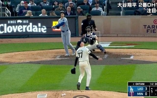 ホームラン打てたわー！ 大谷翔平、思いっきり一発狙いの打撃がヤバすぎると話題に　逆方向弾を期待させるフルスイング後の“表情”にファン騒然