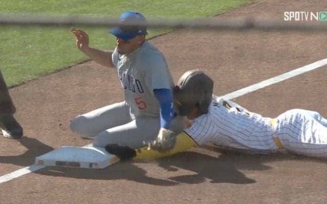 アジアNo.1内野手がノックアウト!? 相手三塁手と激突で体が反り上がるアクシデントに球場も一時騒然