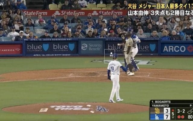 打者がブチギレ！ 山本由伸の“魔球”カーブがヤバすぎると話題に　バットとヘルメットをぶん投げて大荒れする瞬間 「怖すぎるだろ」「あの顔w」