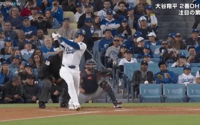もはや通常営業？ 大谷翔平の2試合連続170キロオーバー\"超速\"ヒットに「むしろ打ち損ないに見える」
