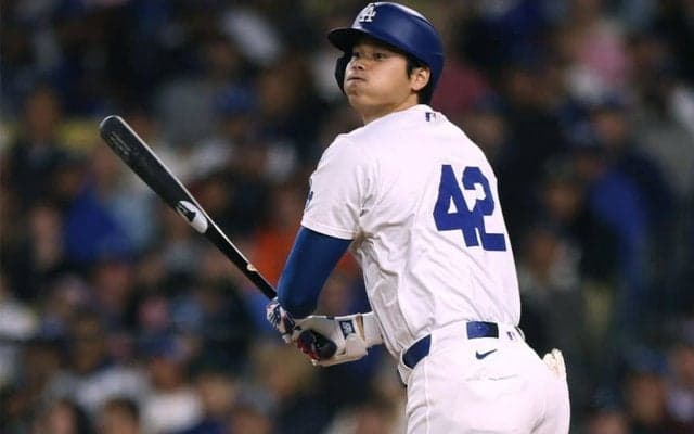 大谷翔平、背番号42で2試合連続安打＆盗塁　3の1で打率.338…ド軍逆転負けで2連敗