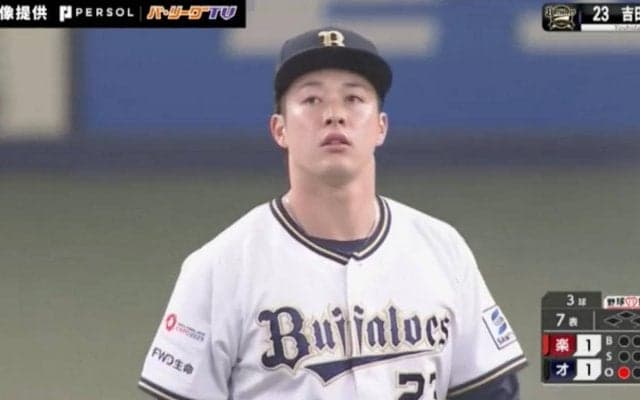 覚醒しすぎだろ…！勝ちパターンで好投するオリックス・吉田輝星「圧巻11球」が話題　伸びのある“美直球”を投げ込む瞬間