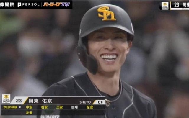 もう誰にも止められない…！？周東佑京が5安打6出塁の“韋駄天・無敵モード”に突入した瞬間 「全打席出塁とかエグすぎる」「理想的な一番打者」