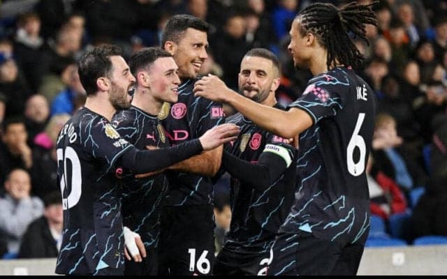 三笘不在のブライトンに4発快勝のシティが2位に浮上！【プレミアリーグ】