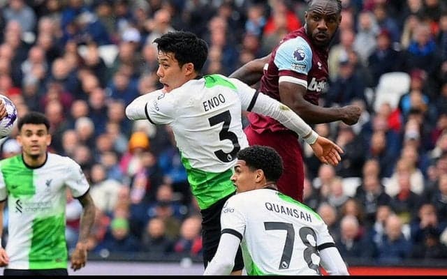 リバプールがハマーズ相手に痛恨ドロー…先発の遠藤航は後半半ばまでプレー【プレミアリーグ】