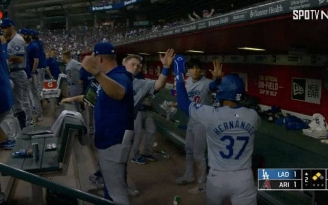 仲良すぎるだろ！大谷翔平、親友とのハイタッチシーンがヤバすぎる　ベンチで見せた“ほっこりシーン”「名コンビ誕生」「通訳いらんやんw」