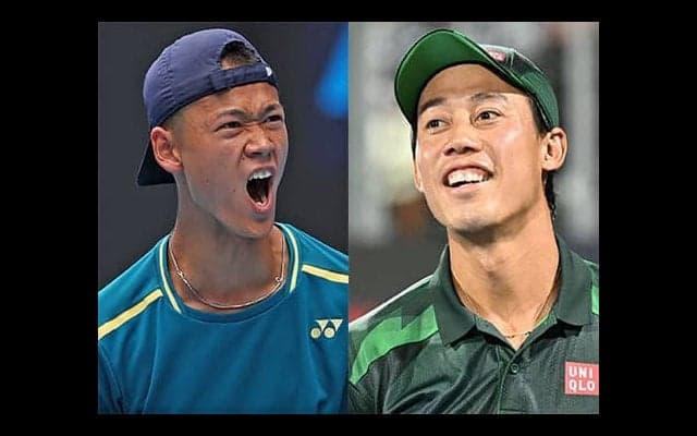 錦織圭＆全豪Jr王者の坂本怜が練習