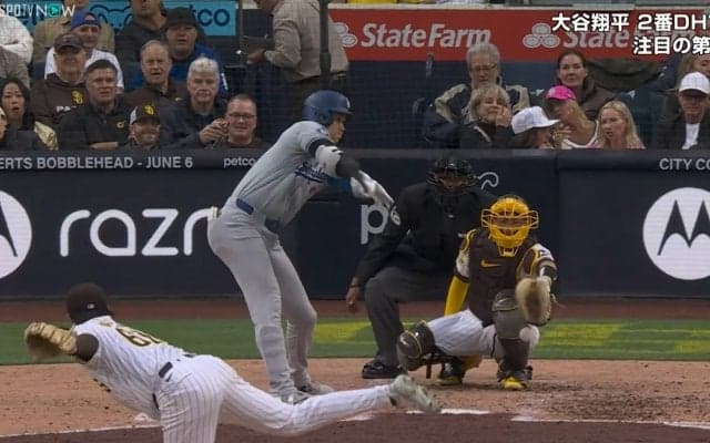 どこ行くの？大谷翔平の打席で珍事 相手捕手が“振り逃げ”と勘違いして全力ダッシュ 原因は曲がりまくる変化球