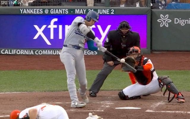 大谷翔平、12号ソロ弾は打球速度182キロ！ リーグトップに並ぶ“驚愕弾”に「えぐすぎて草」“海ポチャ”未遂には「おしいい」ファン絶叫も