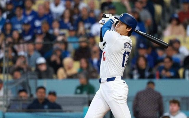【MLB】「ショウヘイの日に本塁打」大谷翔平、逆方向へ“168キロ”弾丸13号アーチ　リーグ単独トップに