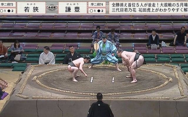 この体格差！20歳力士が35歳“超巨漢”ベテラン力士に力で勝つ「すごくね？」体重差147キロ対決に拍手喝采
