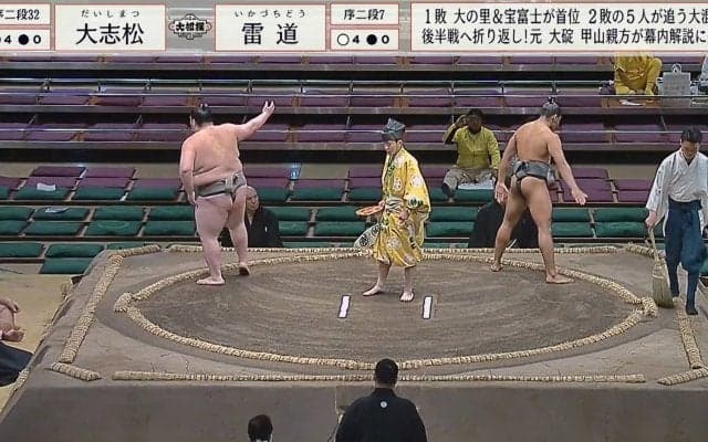 力士が四股でコケた 思わぬハプニングに親方も厳しい表情 「四股でコケる足腰では…」ファン困惑