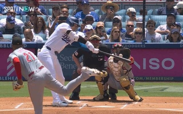 メジャーは広い…大谷翔平すら“着払い”に…世界屈指の剛腕に振り遅れまくり＆簡単に三振に打ち取られる圧巻の一コマ 解説者まで「うおっ！」