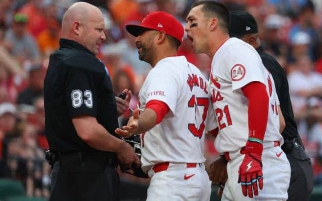 判定に泣かされ…温厚なヌートバーが審判に詰め寄り猛抗議！キャリア初の退場「こんなに怒ってるの見たことない」