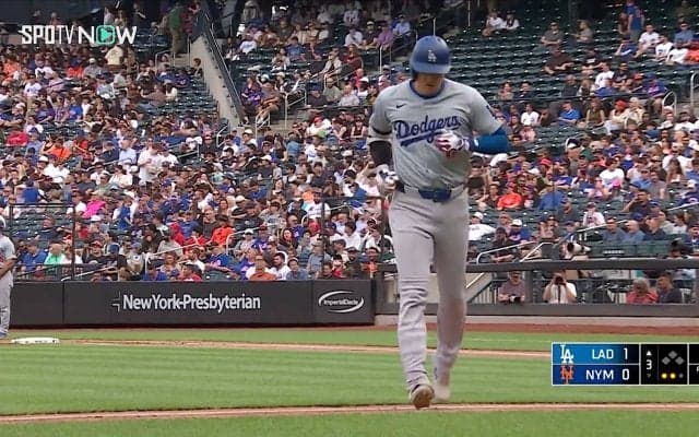HRは打ったけど…大谷翔平、本当に大丈夫？　スイング後の走塁で足引きずるような仕草「動きが全部へん」左脚打撲の影響か