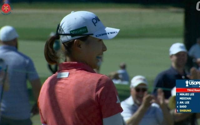 【動画】渋野日向子は2打差4位に浮上　14番では“10秒”待ってコロンとカップイン