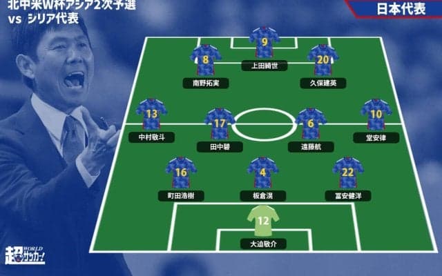 スタメン9名入れ替えの日本代表、久保建英や堂安律が先発、GKは本拠地の大迫敬介…長友、前田、鈴木がメンバー外【2026W杯アジア2次予選】