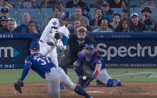 衝撃の変化球！大谷翔平ら“ドジャースMVPトリオ”が3者連続三振… 急速に地面に落下する“魔球”がエグすぎる「39歳でエグいな」「すげえｗ」