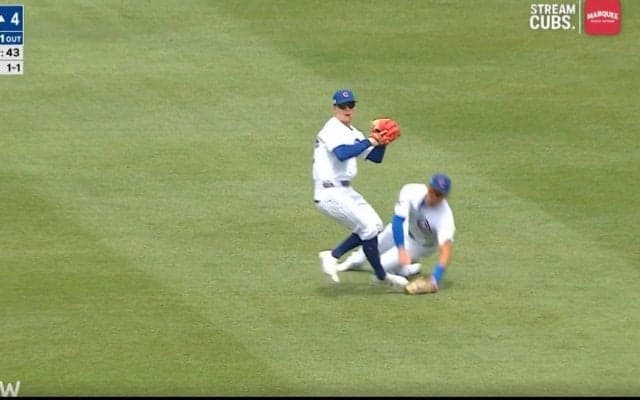 あわや大惨事！カブス・鈴木誠也、味方選手と激突する危険プレー ファンも思わず悲鳴「大丈夫かよ」「怪我しなくてよかった…」