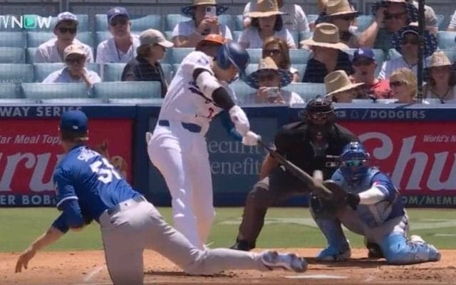 恐怖の打球音！大谷翔平、逆方向“変態パワー弾”がエグすぎる　観客たちのリアクションが話題に「破壊力ある音だな」「すげえ…」