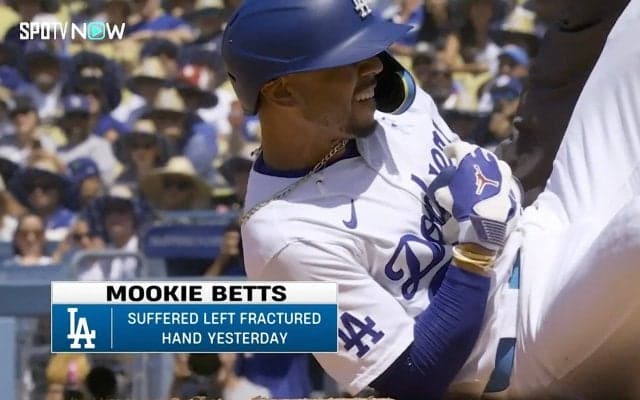 ドジャースに激震！ベッツが左手骨折した“衝撃死球”の瞬間　158キロ豪速球直撃「長期離脱ショック」「早く復帰して欲しい」一夜明けIL入り…ファン沈痛