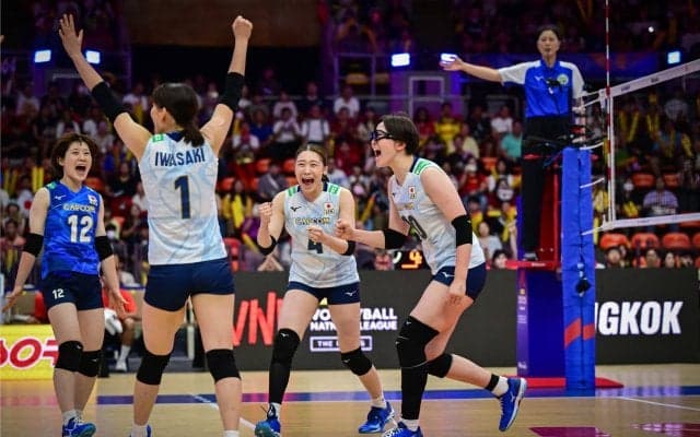 女子日本代表　中国をストレートで下しVNLベスト4進出