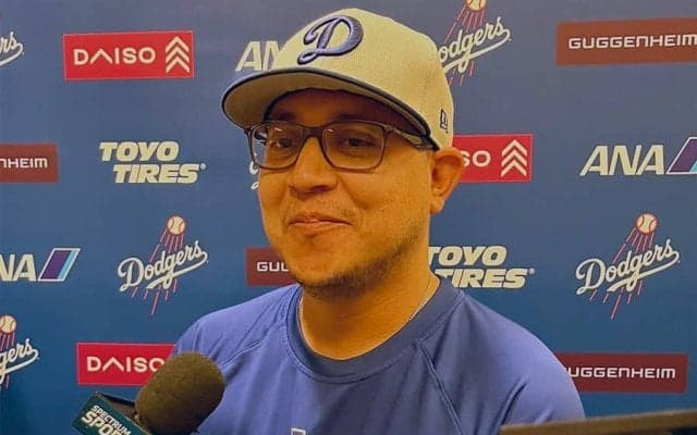 大谷翔平を“守った男”に日米報道陣20人集結　素手キャッチを自画自賛「100回みたよ」